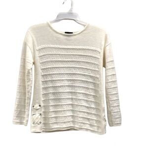 Design 365 Cream Knit Crochet Sweater M